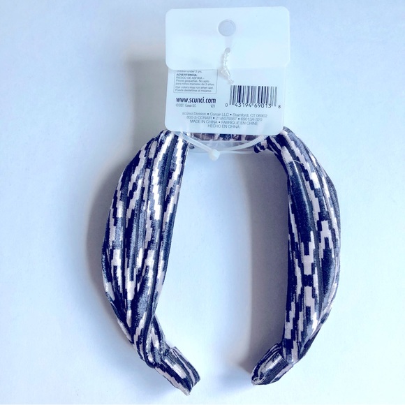 3/$15 NEW SCUNCI BASIK EDITION Wide Knotted Headband Black Women’s - Picture 3 of 15